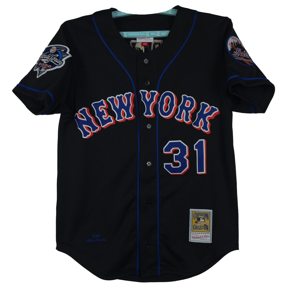 Authentic Mike Piazza NY Mets Mitchell & Ness MLB Medium Jersey Black #31 NWT